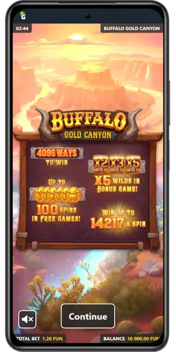 Buffalo Gold launch the game step