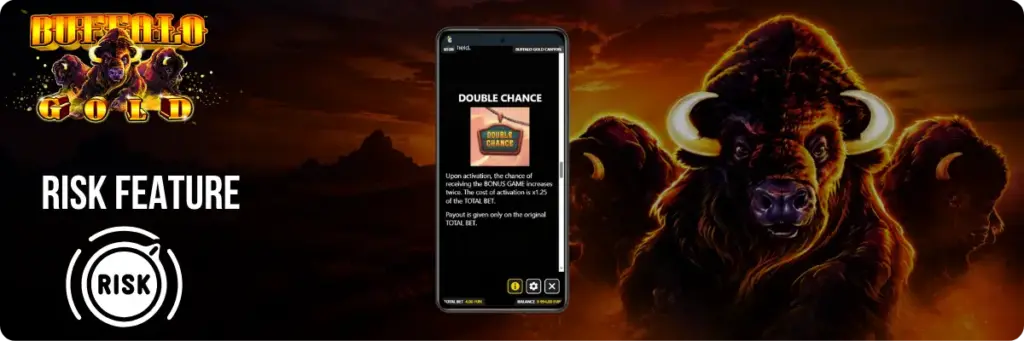 Buffalo Gold gamble risk feature screen